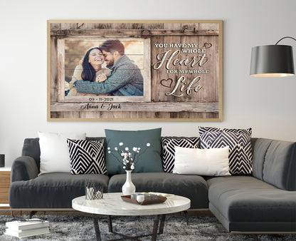 Personalized You Have My Whole Heart For My Whole Life Custom Photo, Anniversary Gifts, Gift For Lover Poster