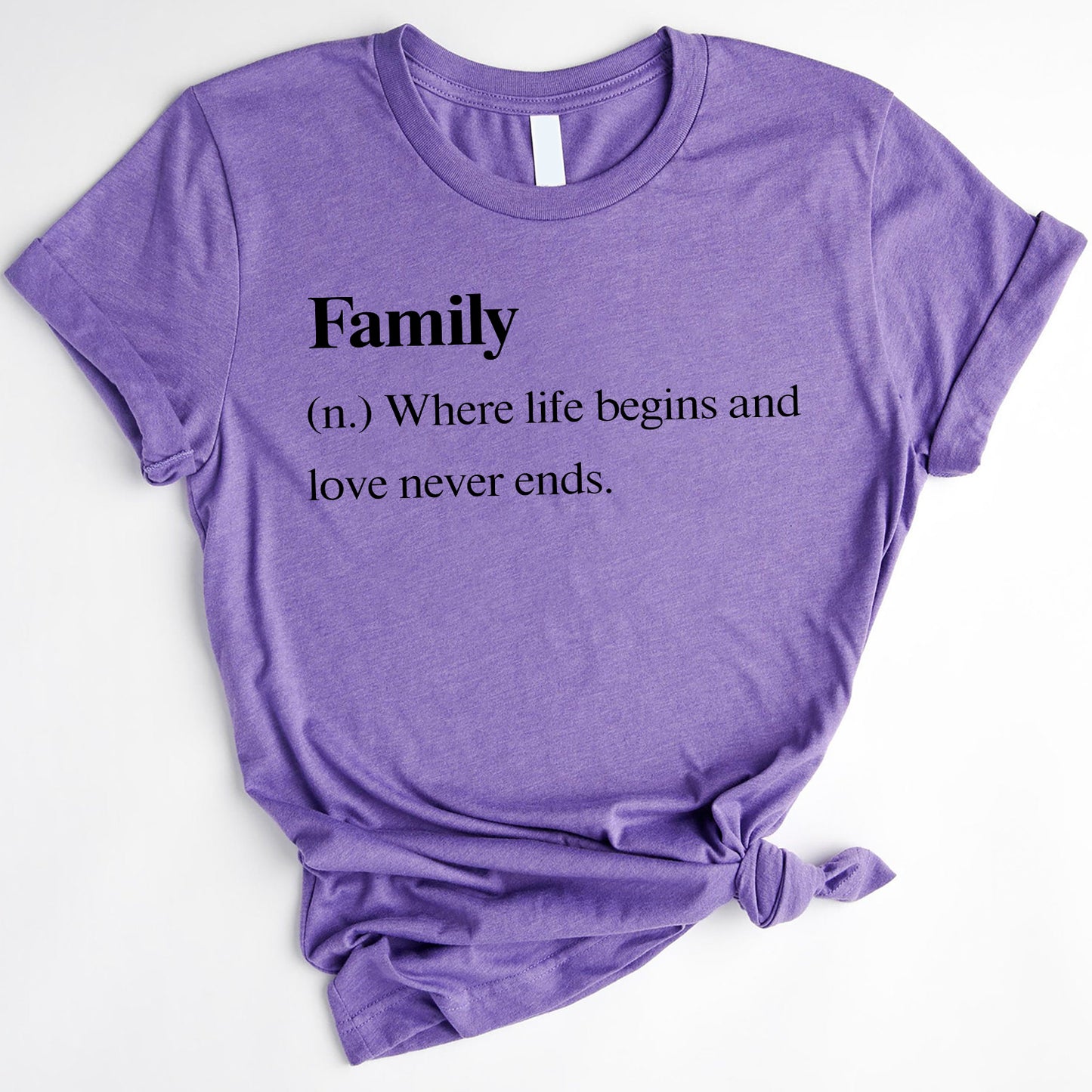 Family Definition T-Shirt Family Where Life Begins And Love Never Ends  Standard T-Shirt