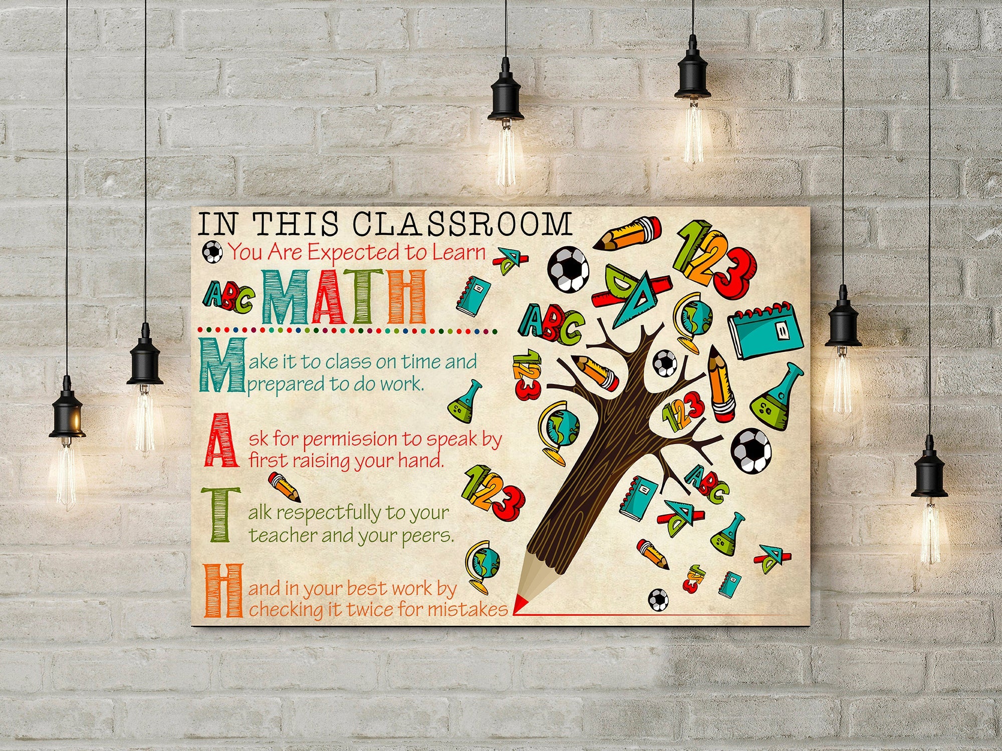 In this classroom you are expected to learn ABC Math Standard Poster