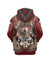 Tribal Native Wolf Red Native American 3D All Over Print Hoodie and Zip Hoodie