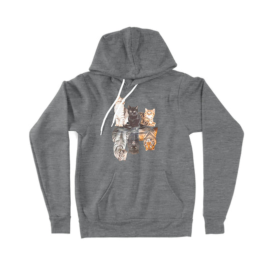 The Cats Water Mirror Reflection Tigers - Premium Hoodie