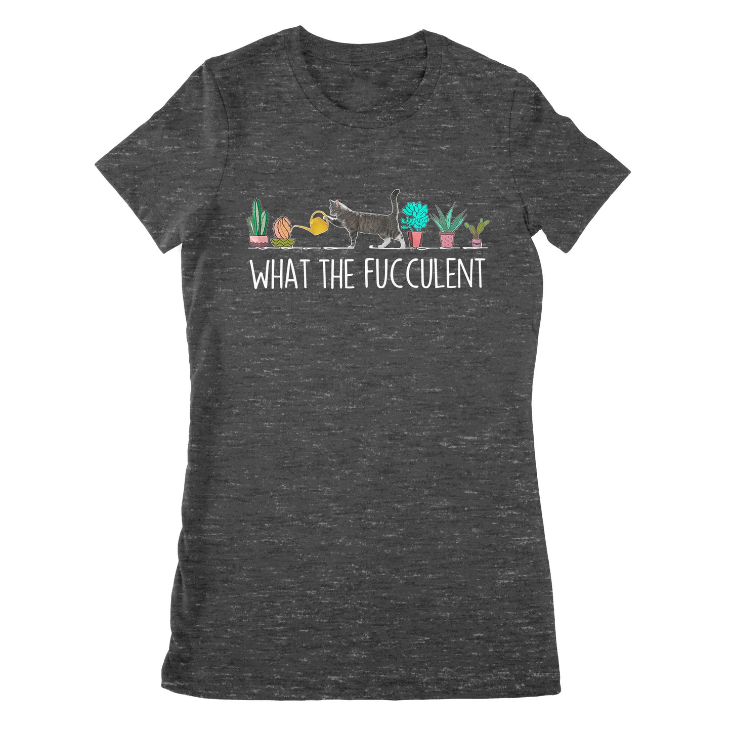 Premium Women's T-shirt - Cat Watering Plants