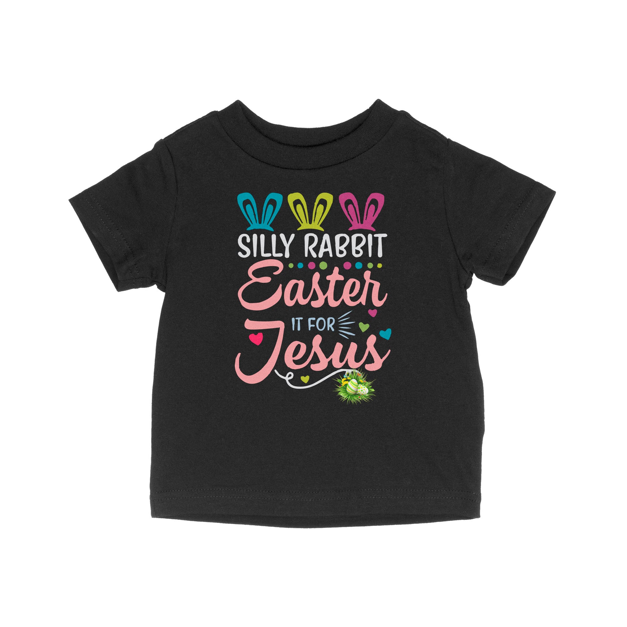 Silly Rabbit Easter Is For Jesus Christians Cross Bunny Easter Eggs Cute - Baby T-Shirt