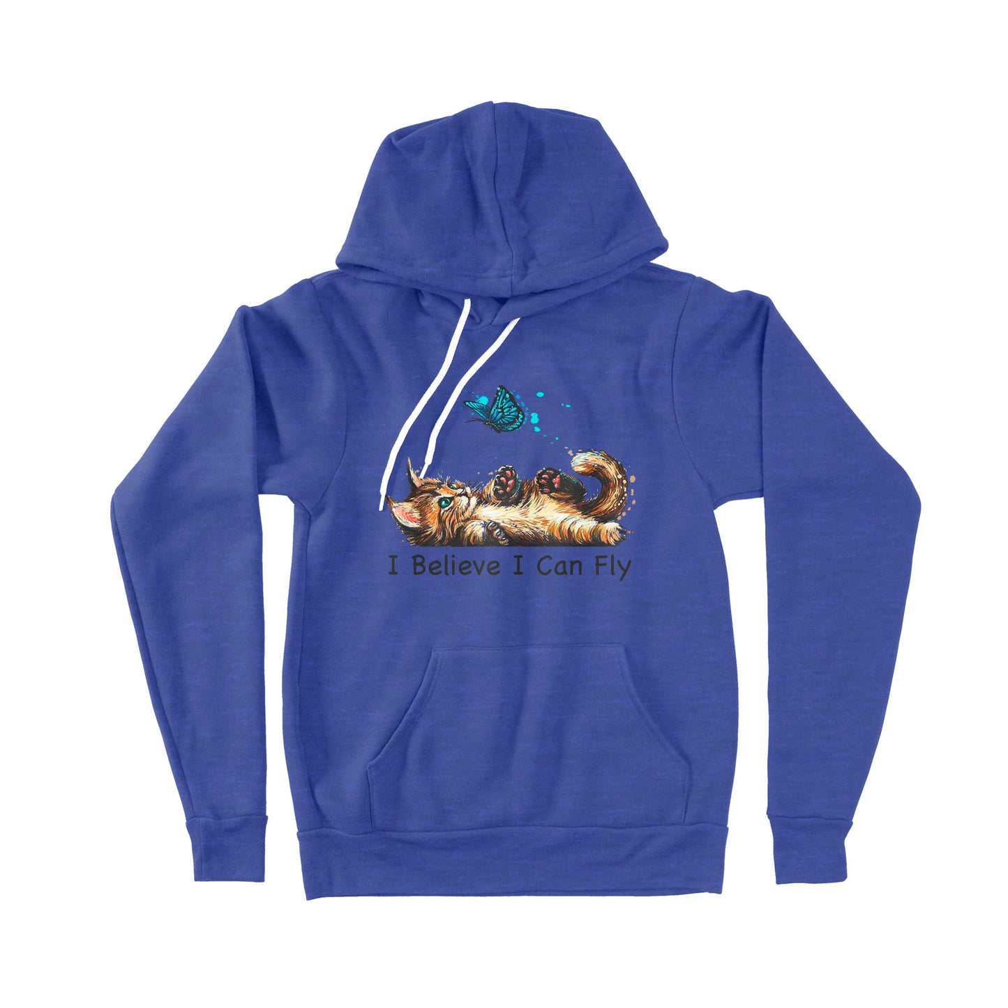 Funny Cat i Believe I Can Fly - Premium Hoodie