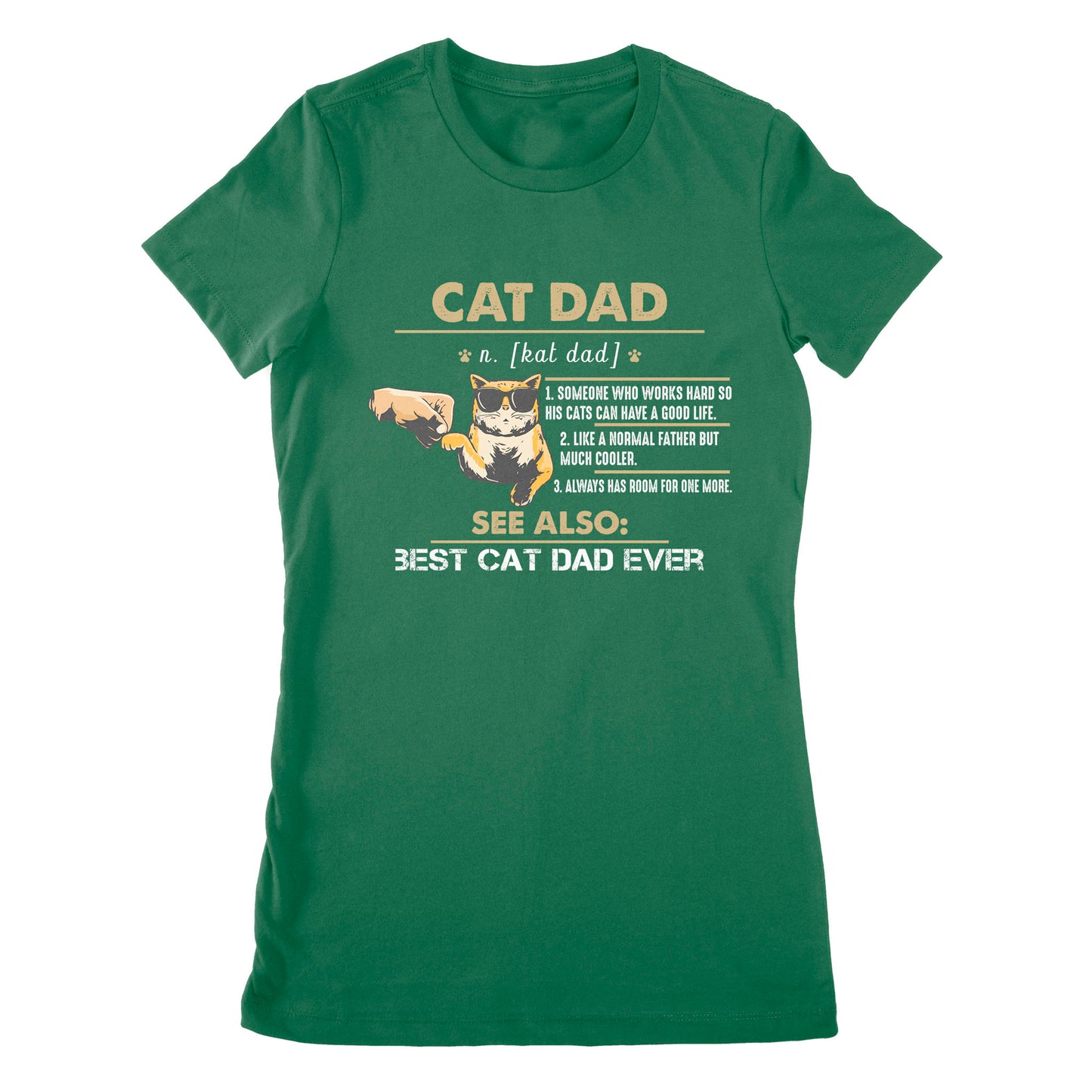 Premium Women's T-shirt - Cat Lover Cat Dad Someone Who Works Hard So His Cats Can Have A Good Life Like A Normal Father But Much Cooler