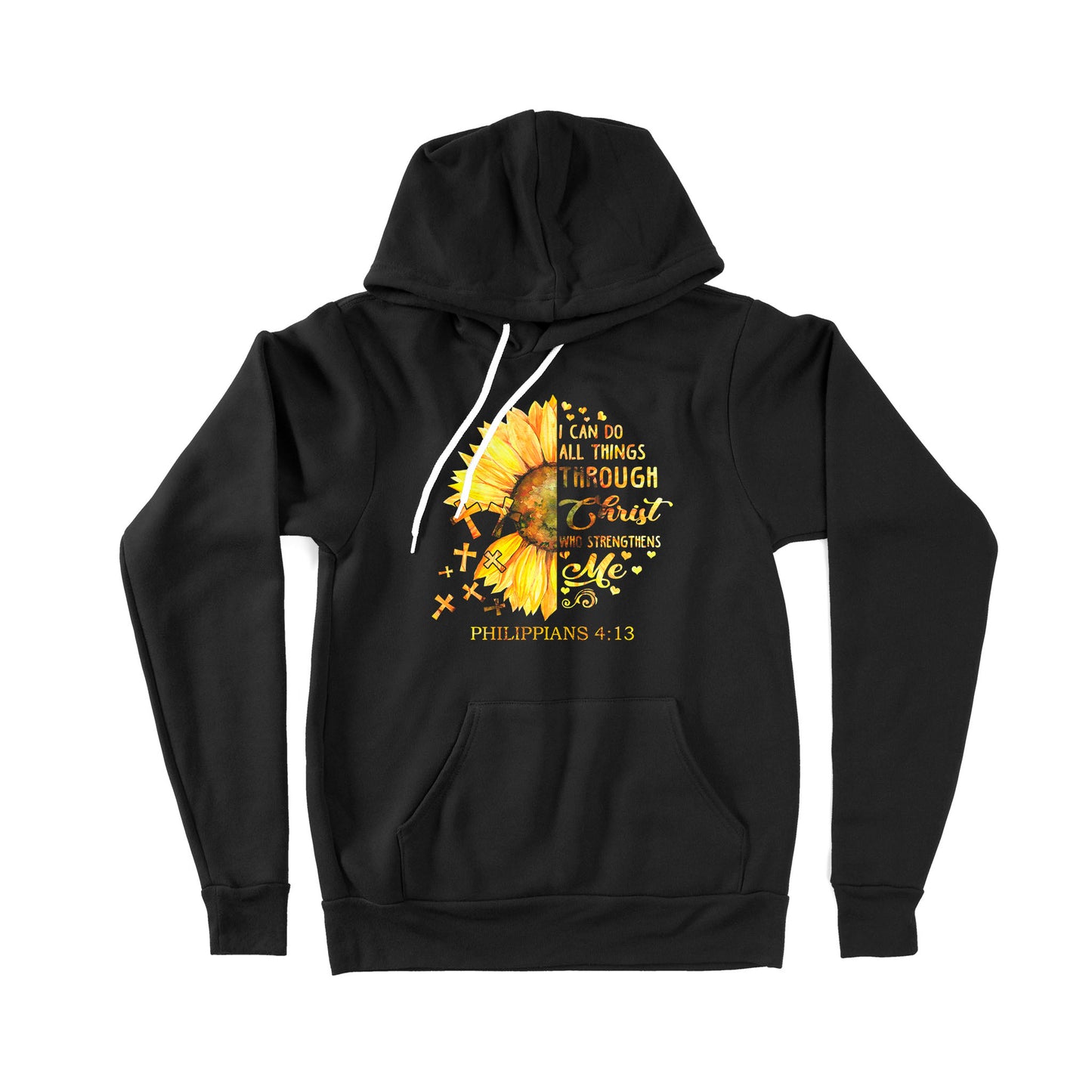 I Can Do All Things Through Christ Who Strengthens Me Daisy Flower - Premium Hoodie