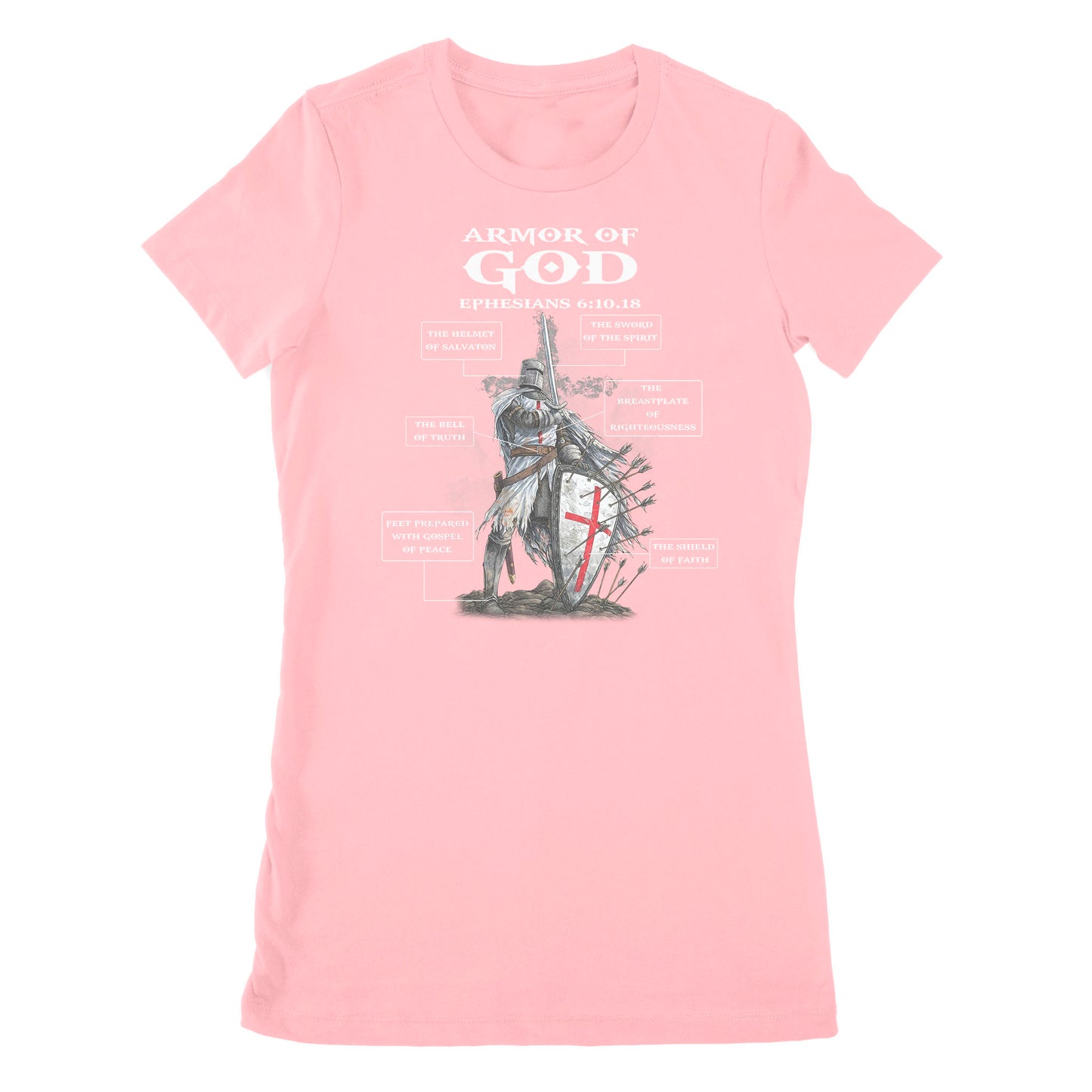 Armor of God Bible Study on Ephesians 6:10-18 - Premium Women's T-shirt