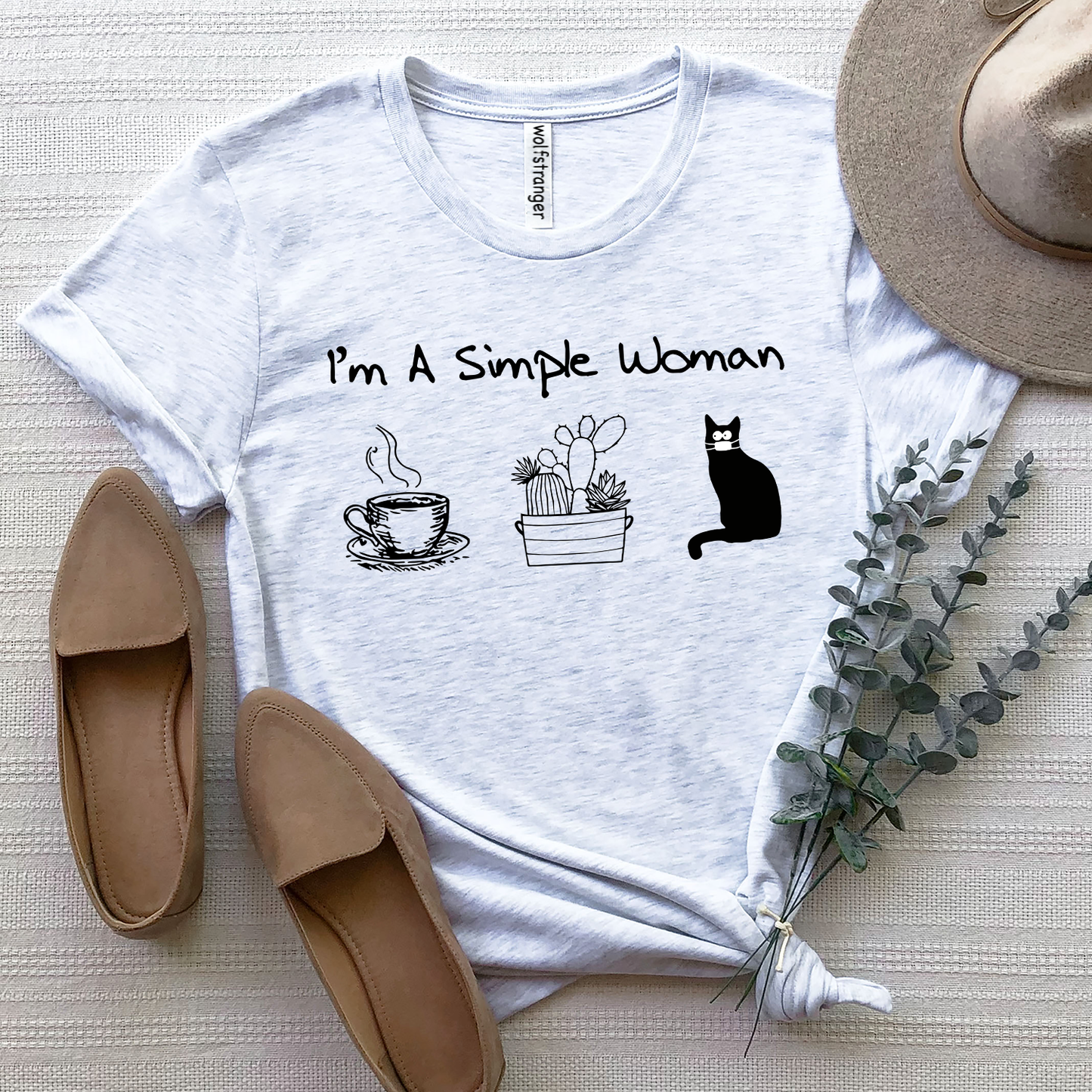 I'm a simple woman Coffee Plants Cat Standard T-Shirt