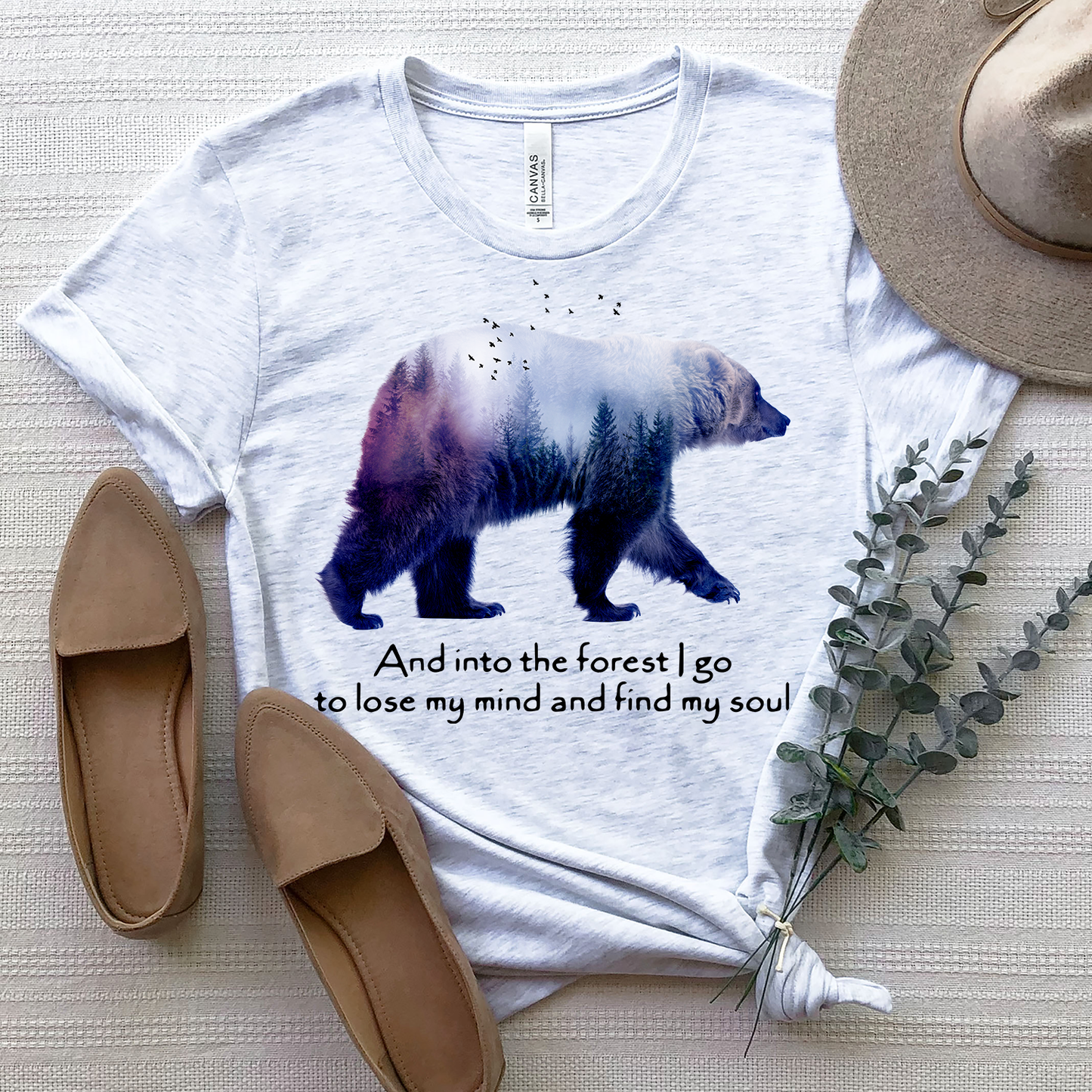 Bear Camping and into the forest i go to lose my mind and find my soul Standard T-shirt