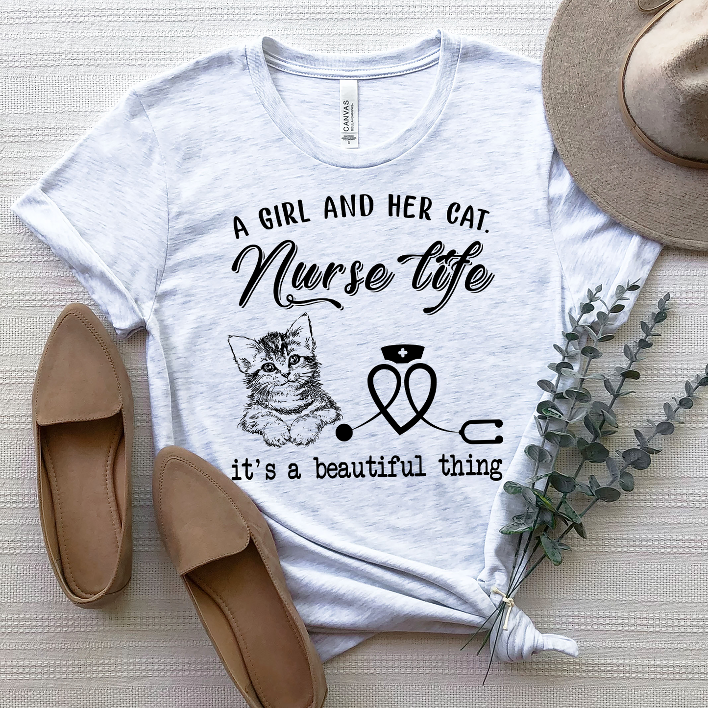 Cat Nurse A Girl...Her Cats And Nurse Life It's Beautiful Thing Standard T-shirt