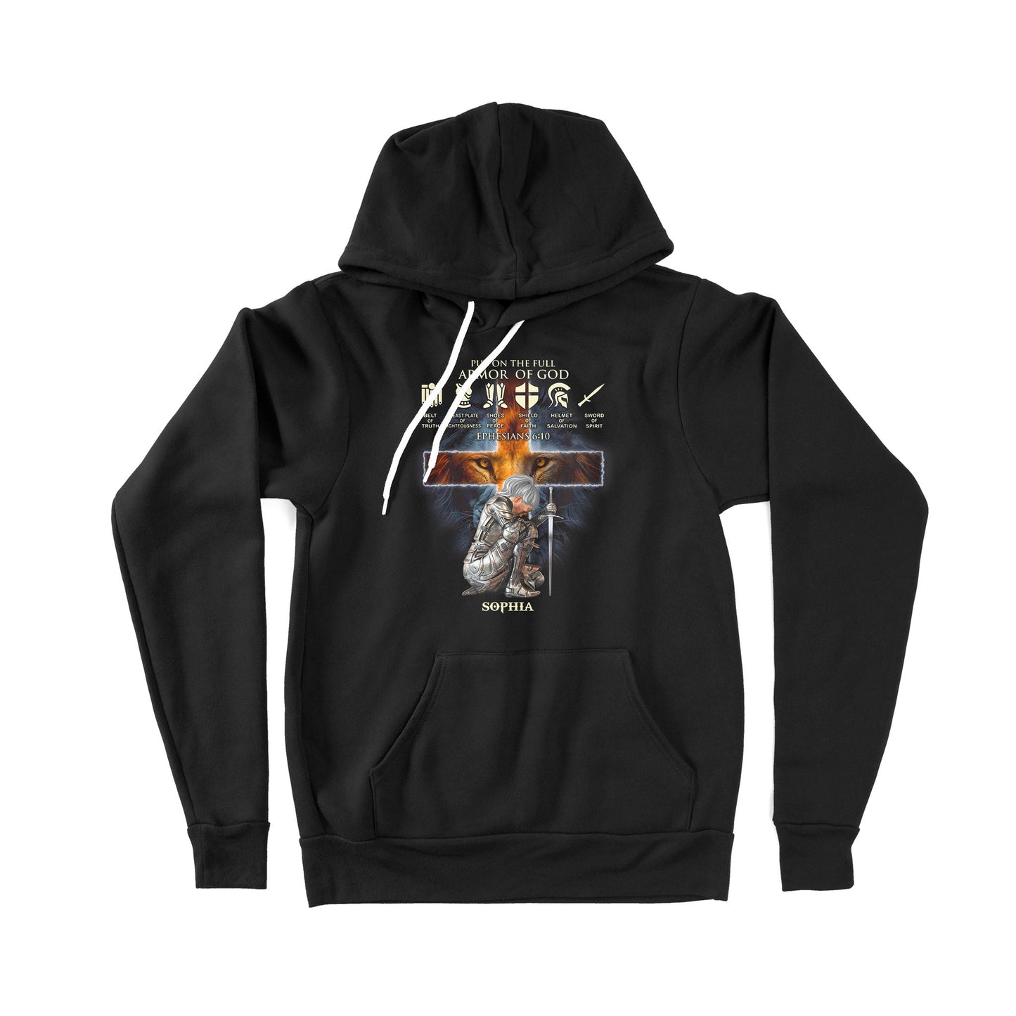 Personalized Woman Warrior Of God Put On The Full Armor Of God Ephesians 6-10 Premium Hoodie