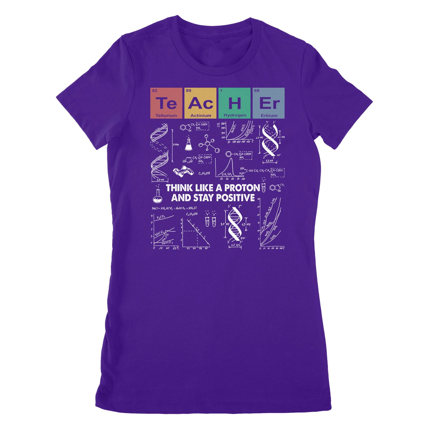 Premium Women's T-shirt - Teacher Think Like A Proton And Stay Positive