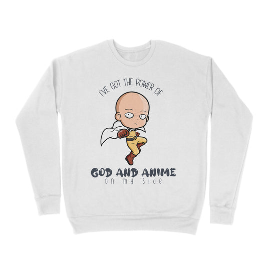 Premium Crew Neck Sweatshirt - I Have The Power Of God And Anime On My Side