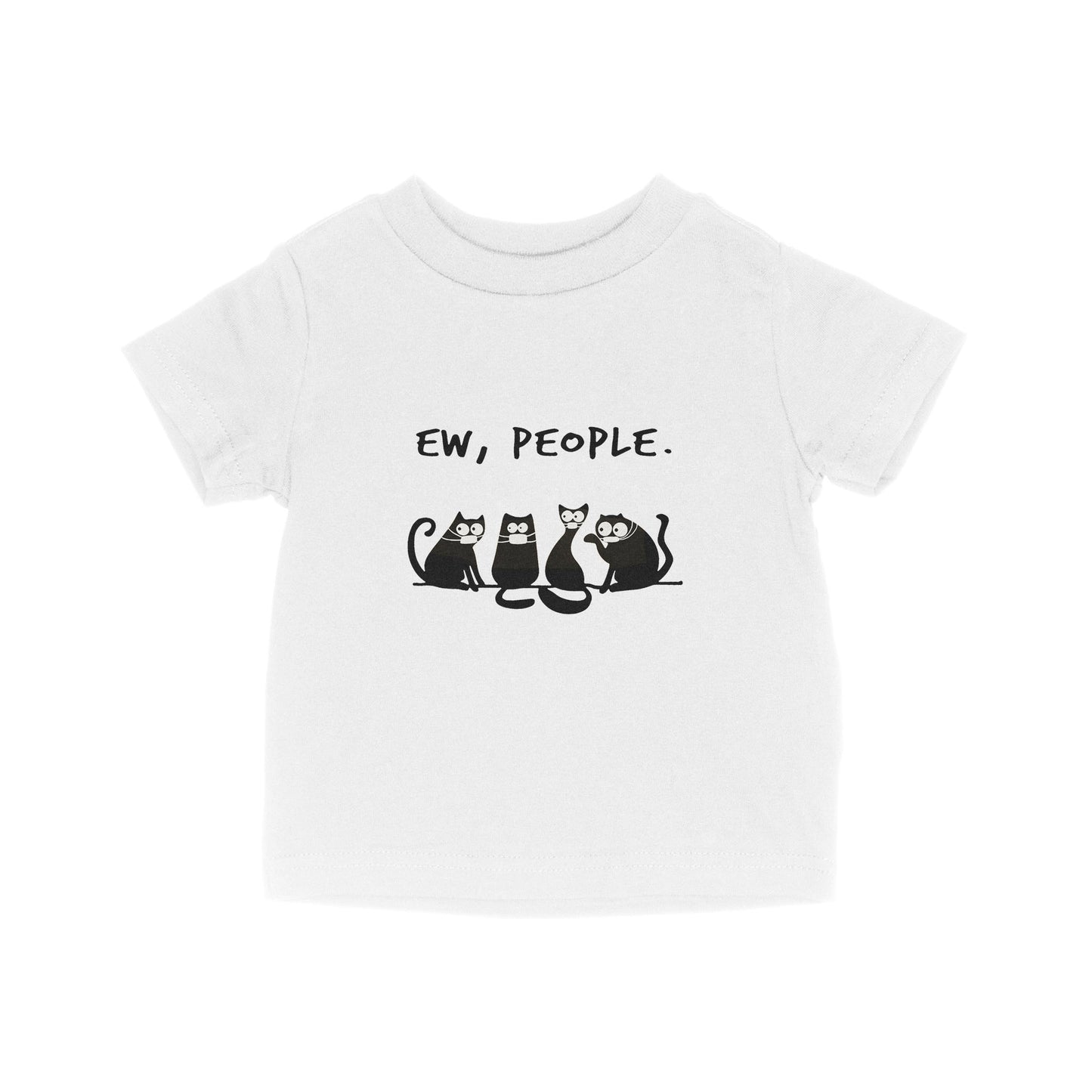 Ew People Funny Black Cat Wearing Mask - Baby T-Shirt