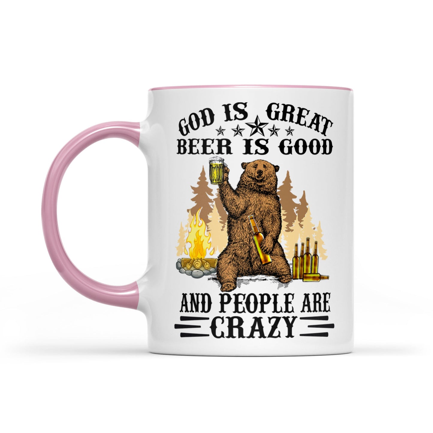 God is great beer is good and people are crazy Accent Mug