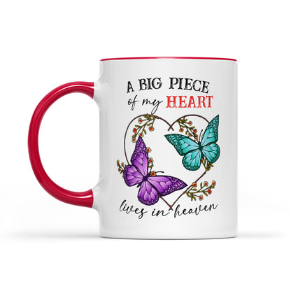 Butterfly A Big Piece Of My Heart Lives In Heaven - Accent Mug