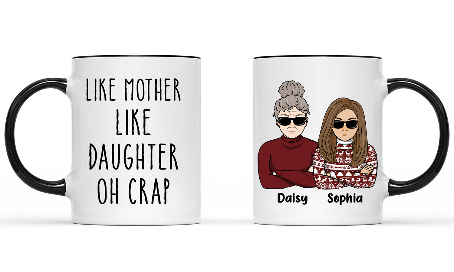 Personalized Like Mother Like Daughter Oh Crap, Gift For Mom Accent Mug