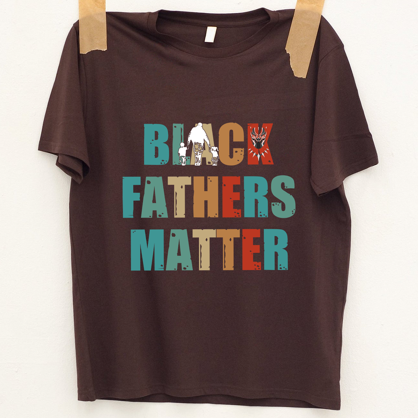 Black Fathers Matter Dad and Son and Daughter Standard T-Shirt