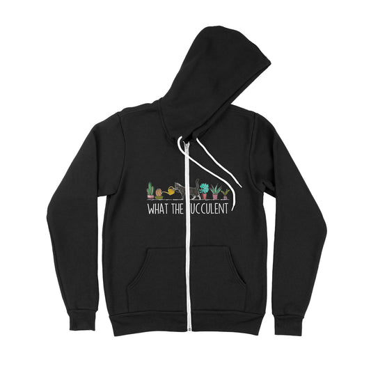 Cat Watering Plants - Premium Zip Hoodie