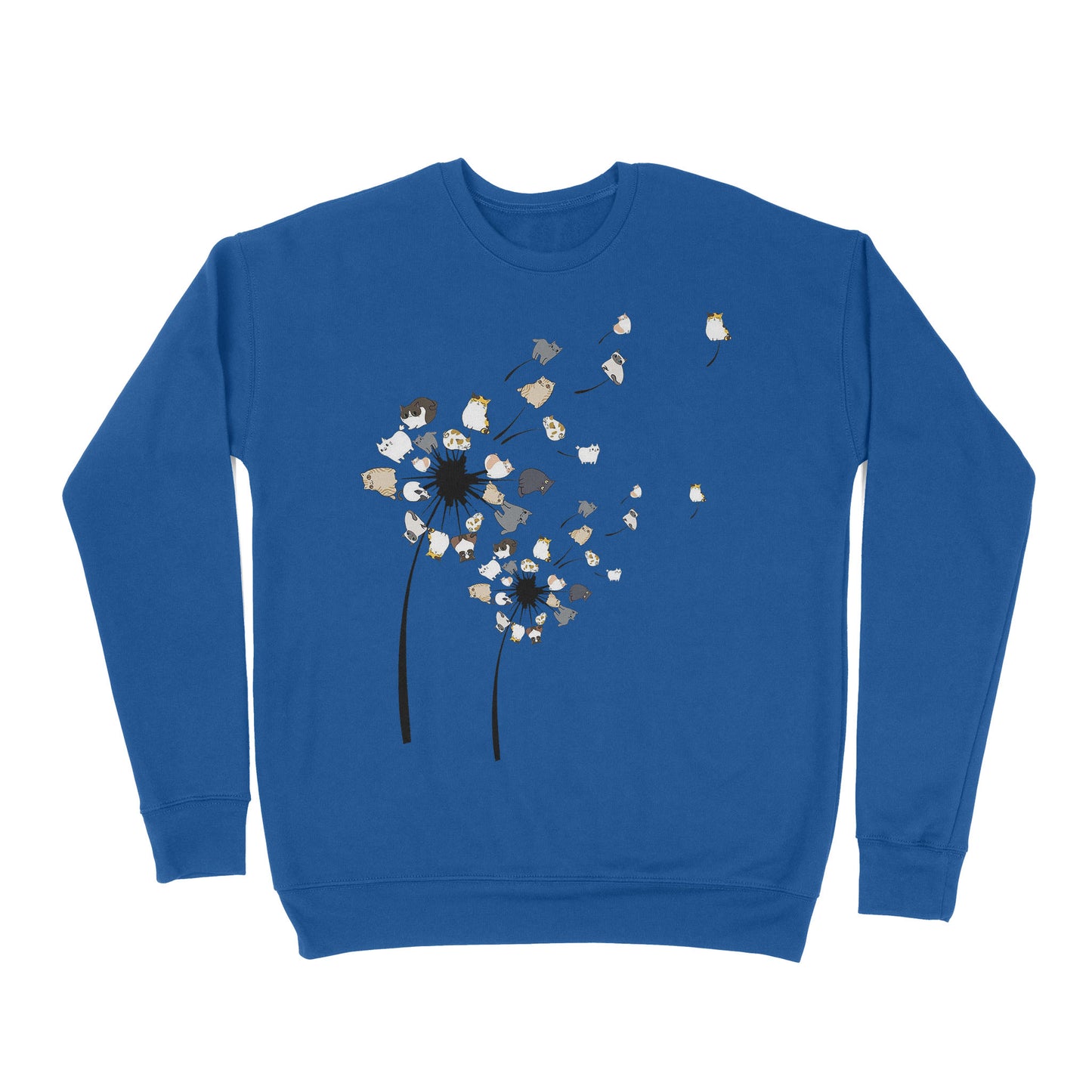 Premium Crew Neck Sweatshirt - Dandelion Cats Flower