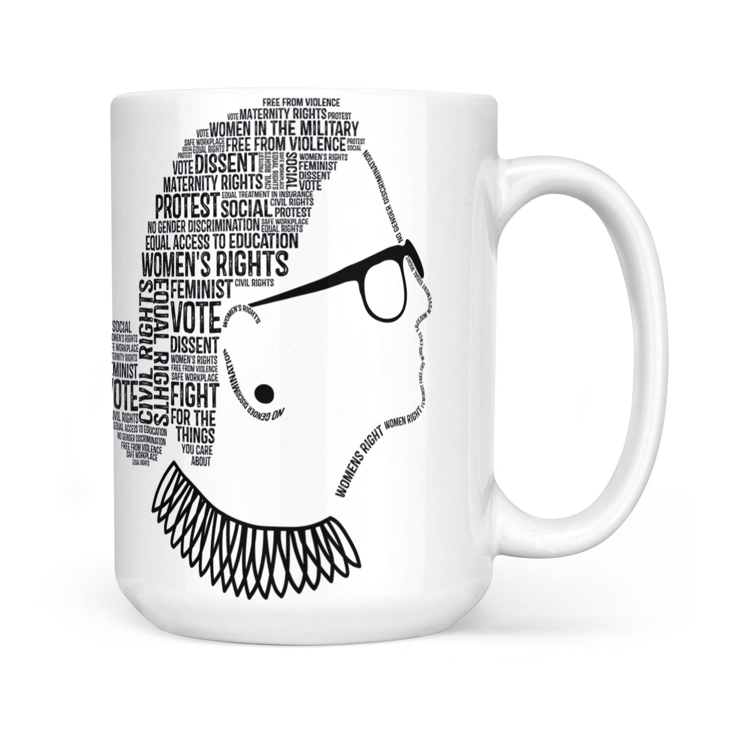 Notorious RBG Shirt Ruth Bader Ginsburg Quotes Feminist Gift - White Edge-to-Edge Mug