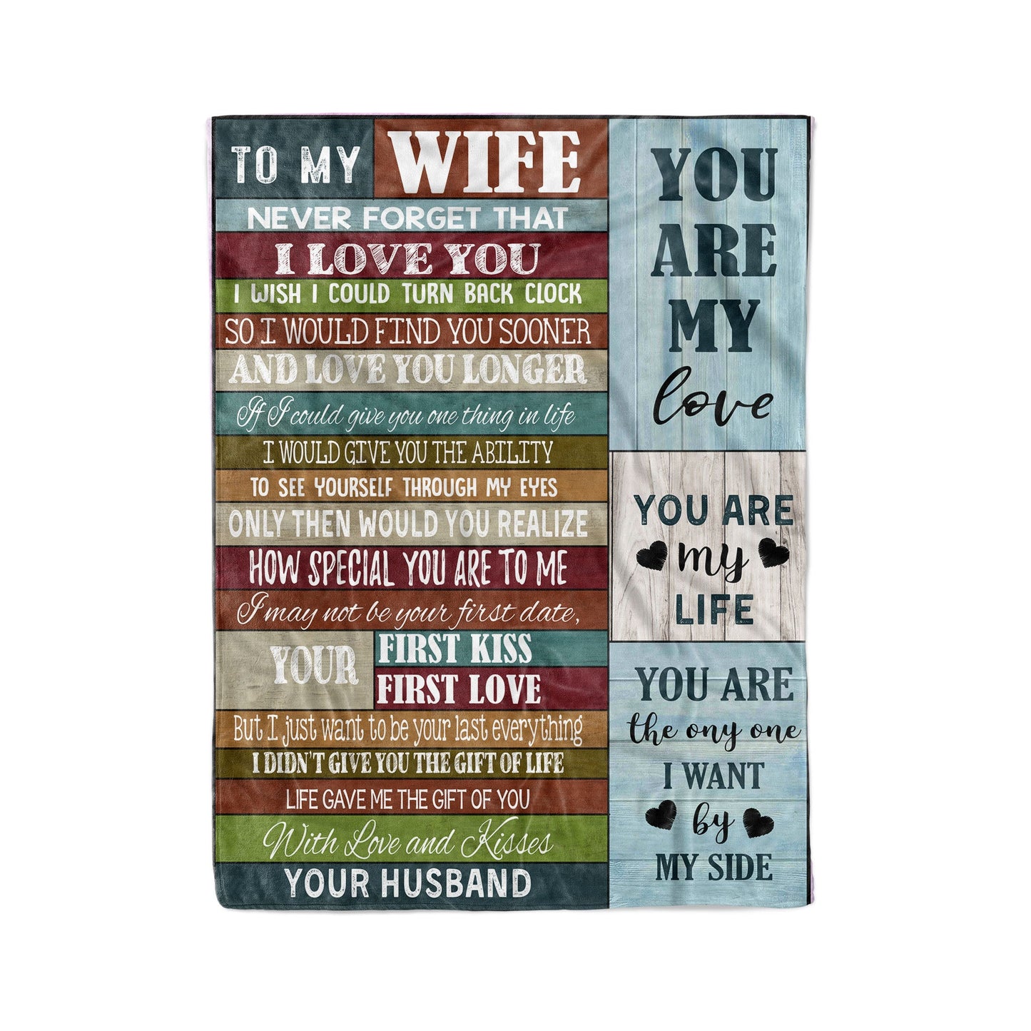 Fleece Blanket To my wife never forget that i love you