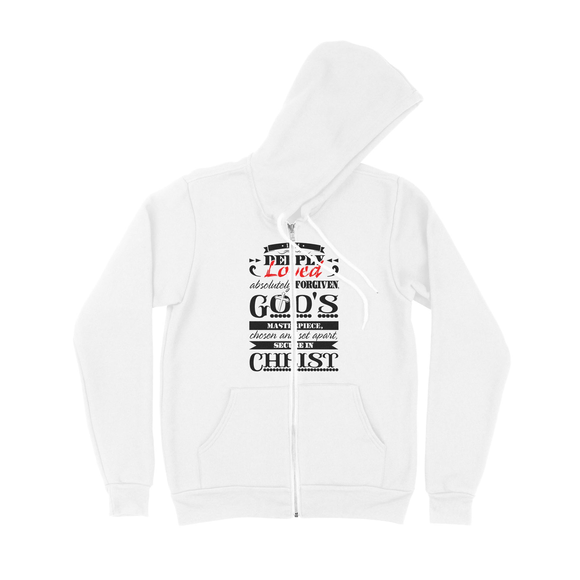 I Am Deeply Loved, Absolutely Forgiven, God's Masterpiece, Chosen and Set Apart, Secure in Christ - Premium Zip Hoodie