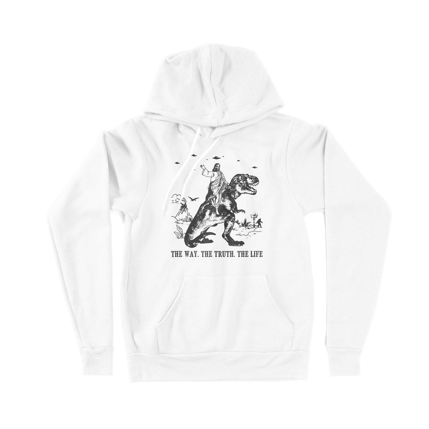 Jesus Riding Dinosaur The Way. The Truth. The Life - Premium Hoodie