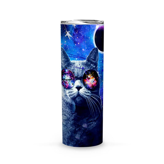 Galaxy Cat All-over Print Skinny Tumbler