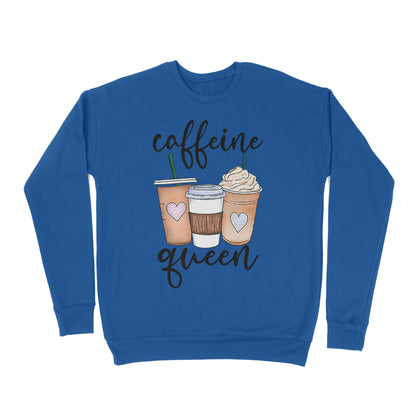 Premium Crew Neck Sweatshirt - Caffeine Queen, Coffee Lover, Coffee Queen