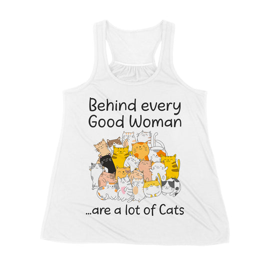 Premium Women's Tank - Behind Every Good Woman Are A Lot Of Cats