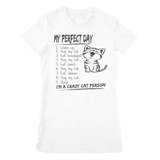 Premium Women's T-shirt - Perfect Day Is Snuggling A Cat