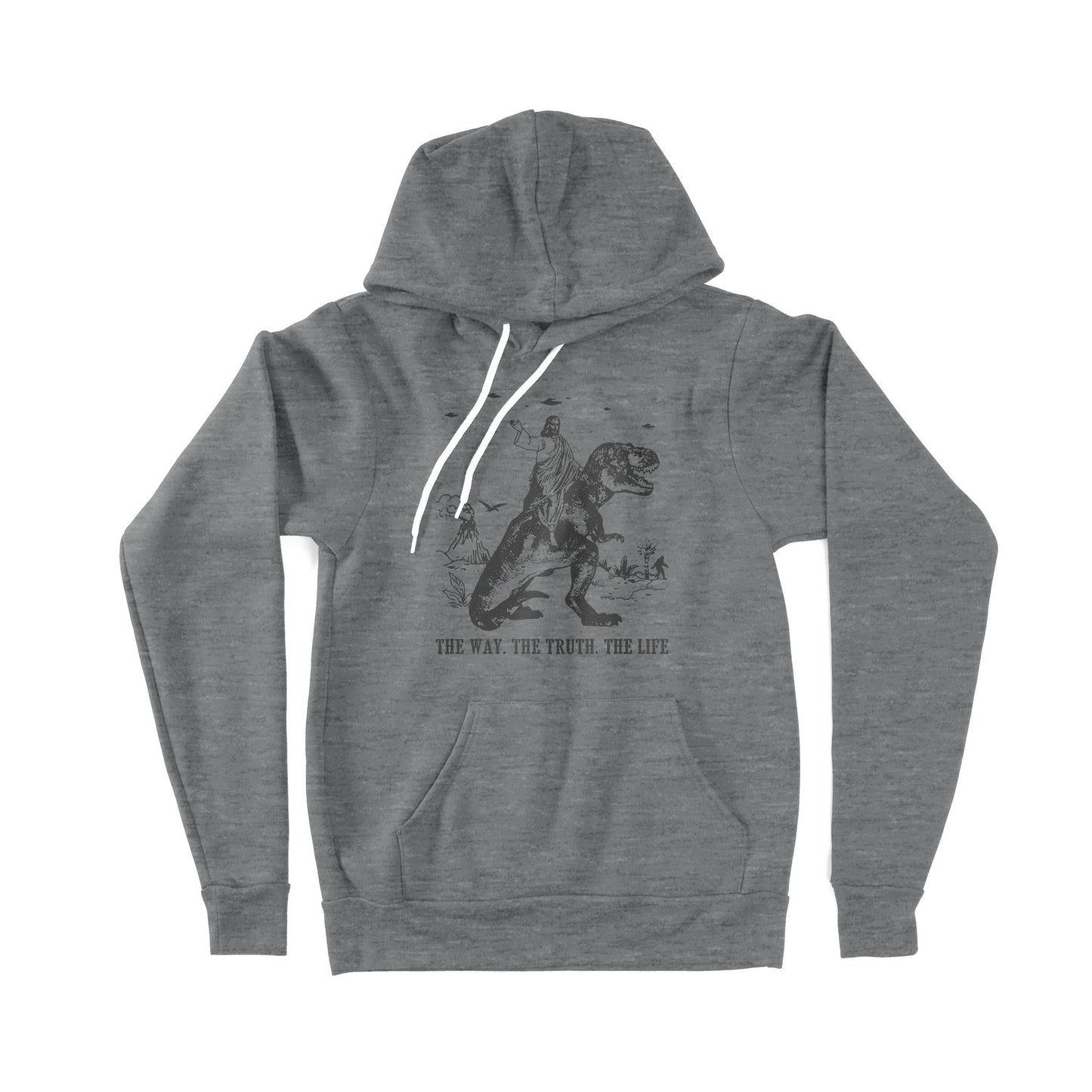 Jesus Riding Dinosaur The Way. The Truth. The Life - Premium Hoodie