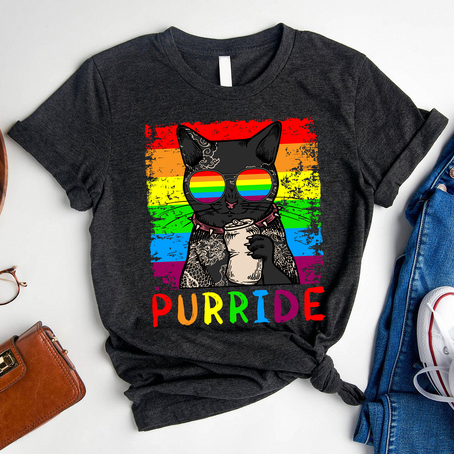 Funny Cat Purride LGBT Standard T-Shirt