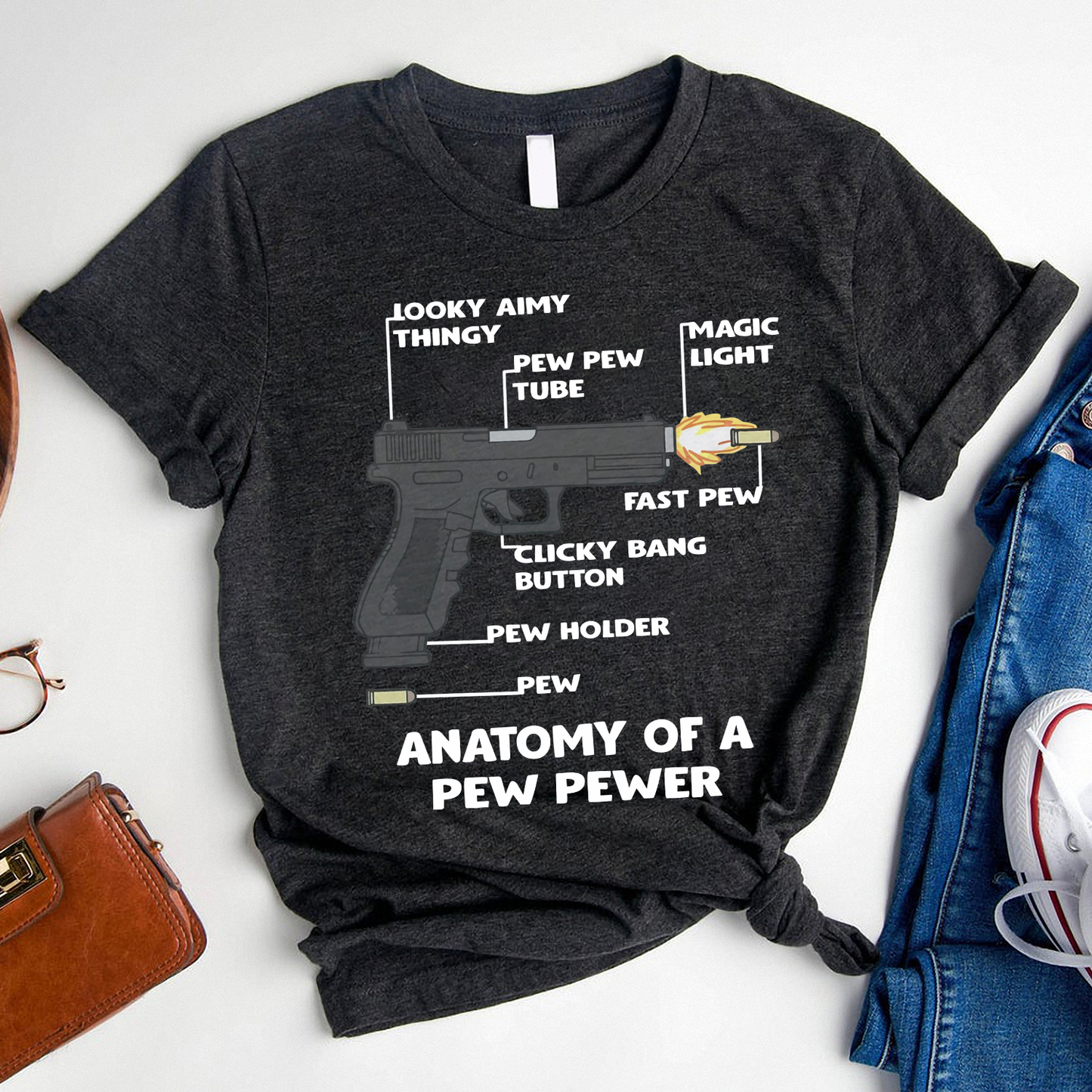 Anatomy of A Pew Pewer Ammo and Gun Amendment Meme Lovers Standard T-Shirt