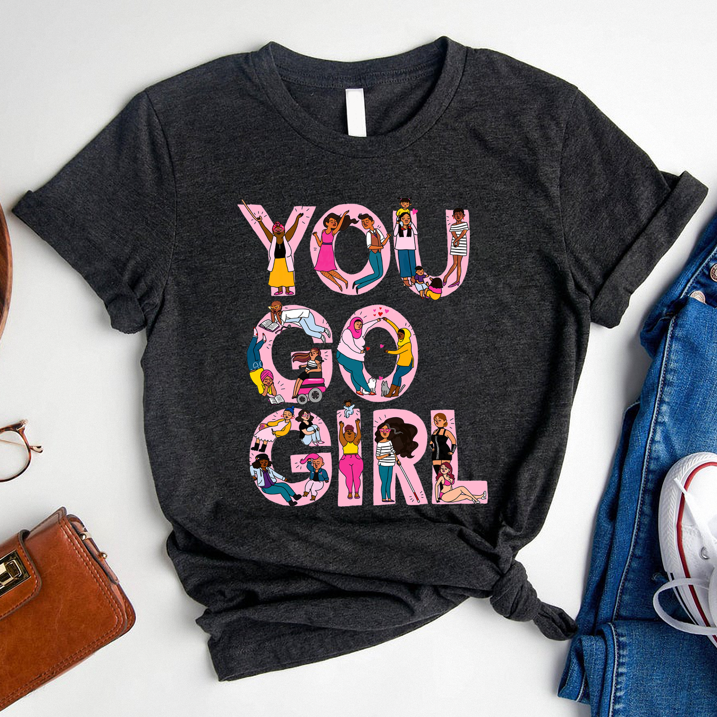 You Go Girl Black Queen Standard T-Shirt