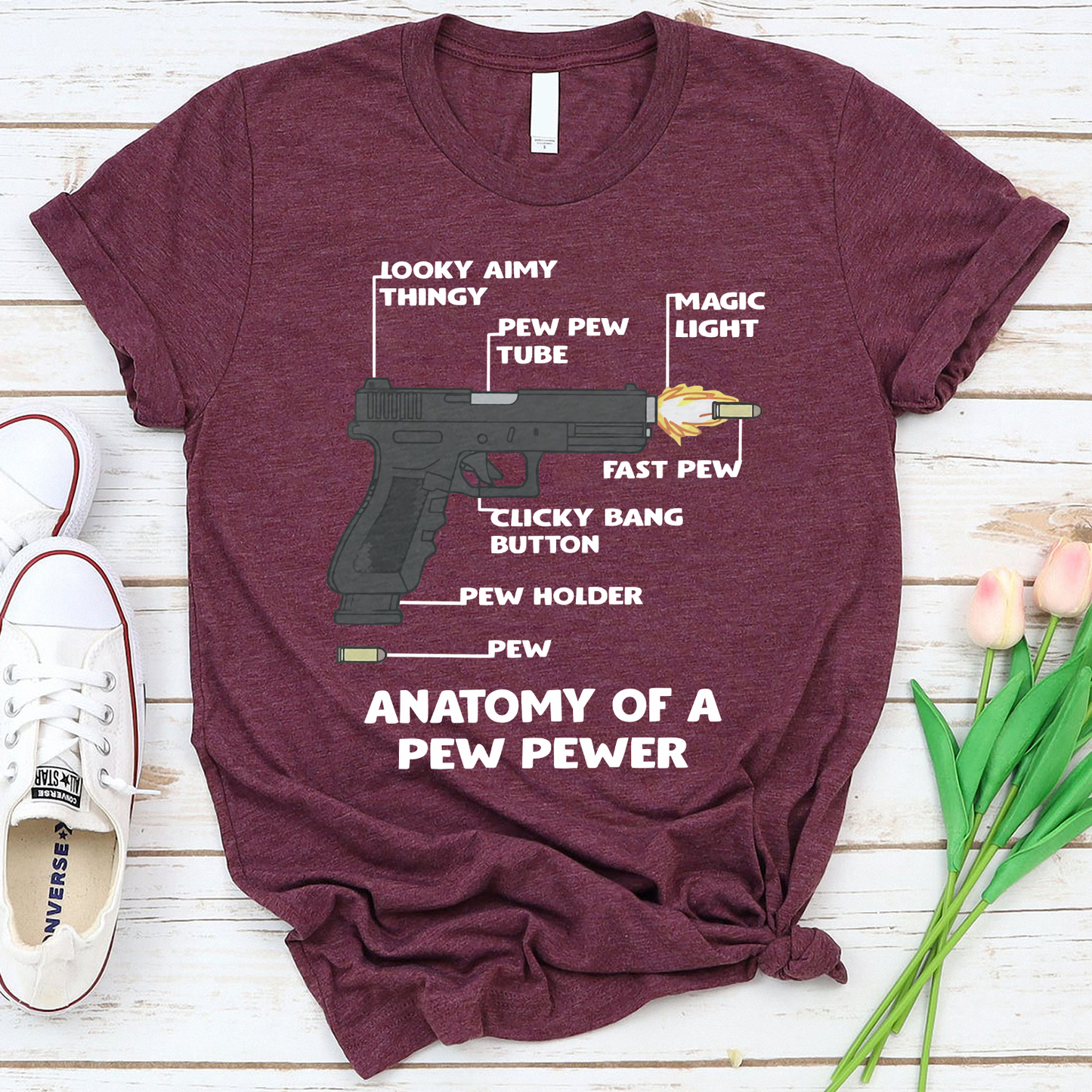 Anatomy of A Pew Pewer Ammo and Gun Amendment Meme Lovers Standard T-Shirt