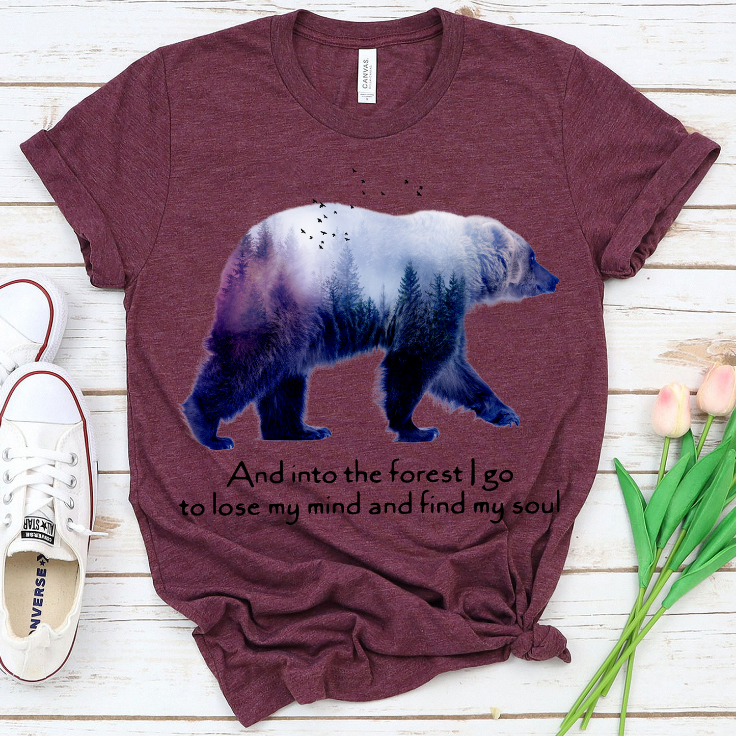 Bear Camping and into the forest i go to lose my mind and find my soul Standard T-shirt