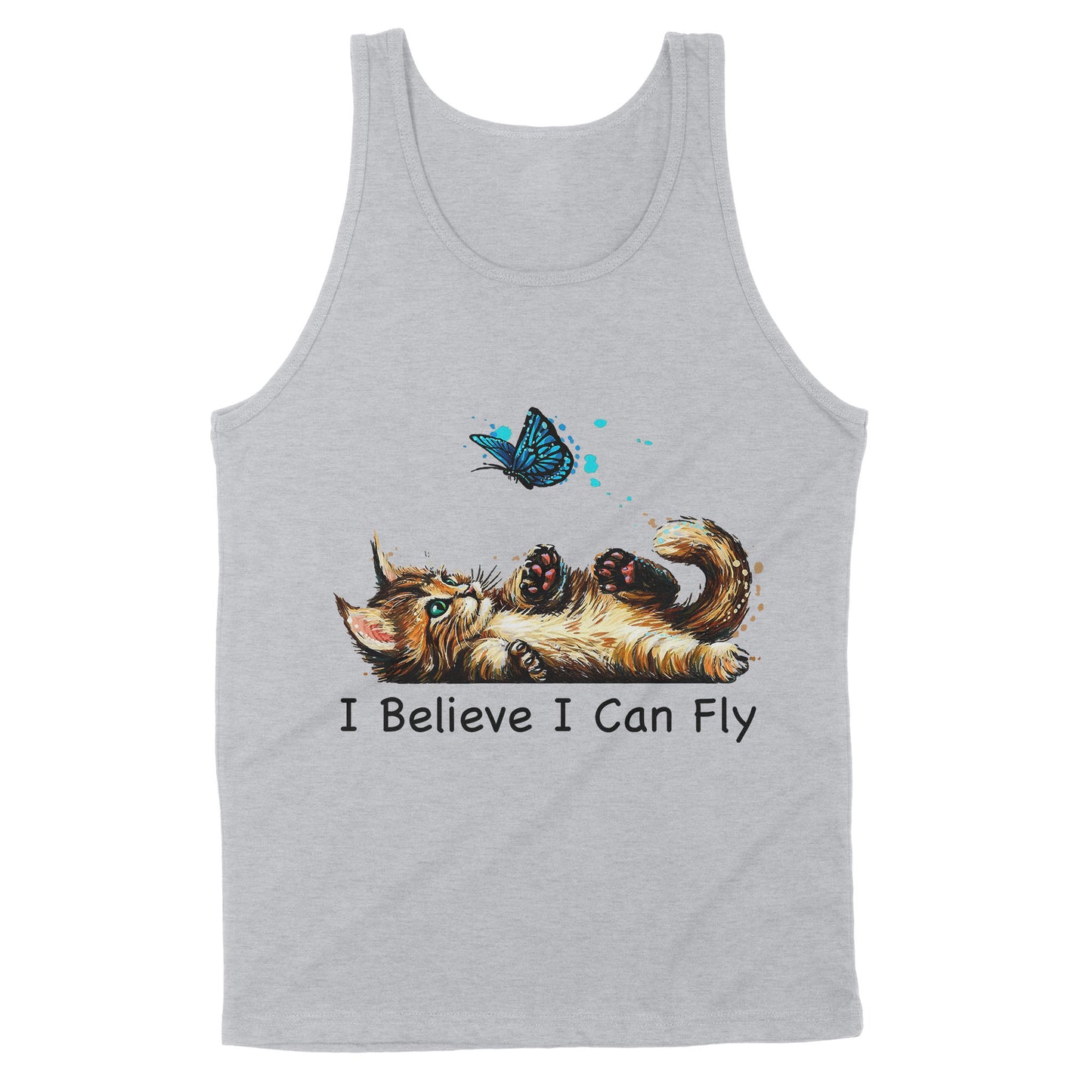 Premium Tank - Funny Cat i Believe I Can Fly