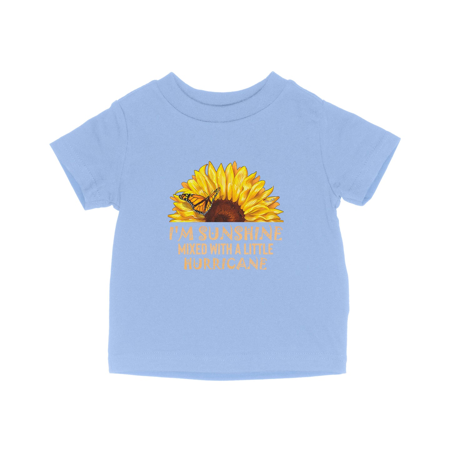 I’m Sunshine Mixed With A Little Hurricane Sunflower Butterfly Baby T-Shirt