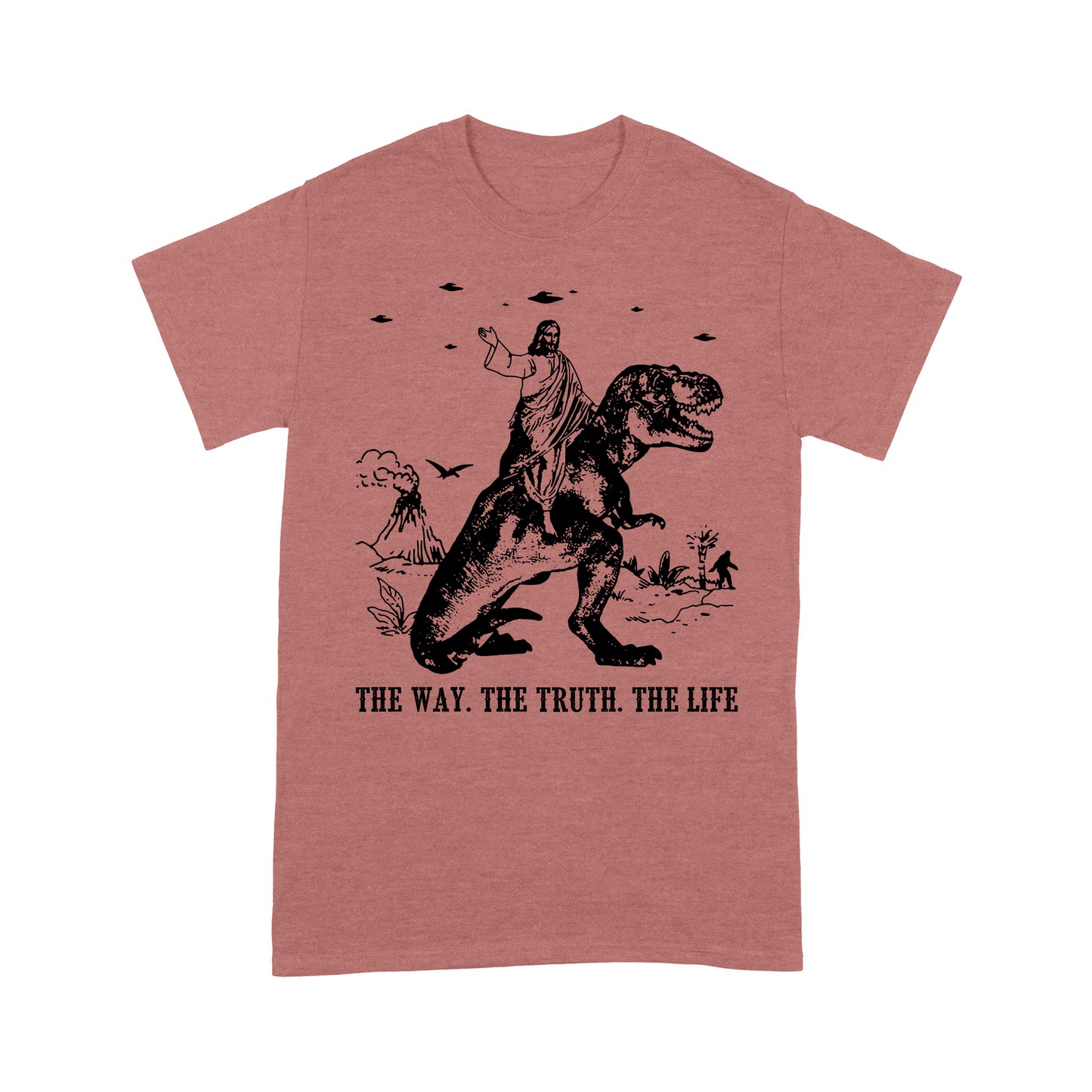 Premium T-shirt - Jesus Riding Dinosaur The Way. The Truth. The Life