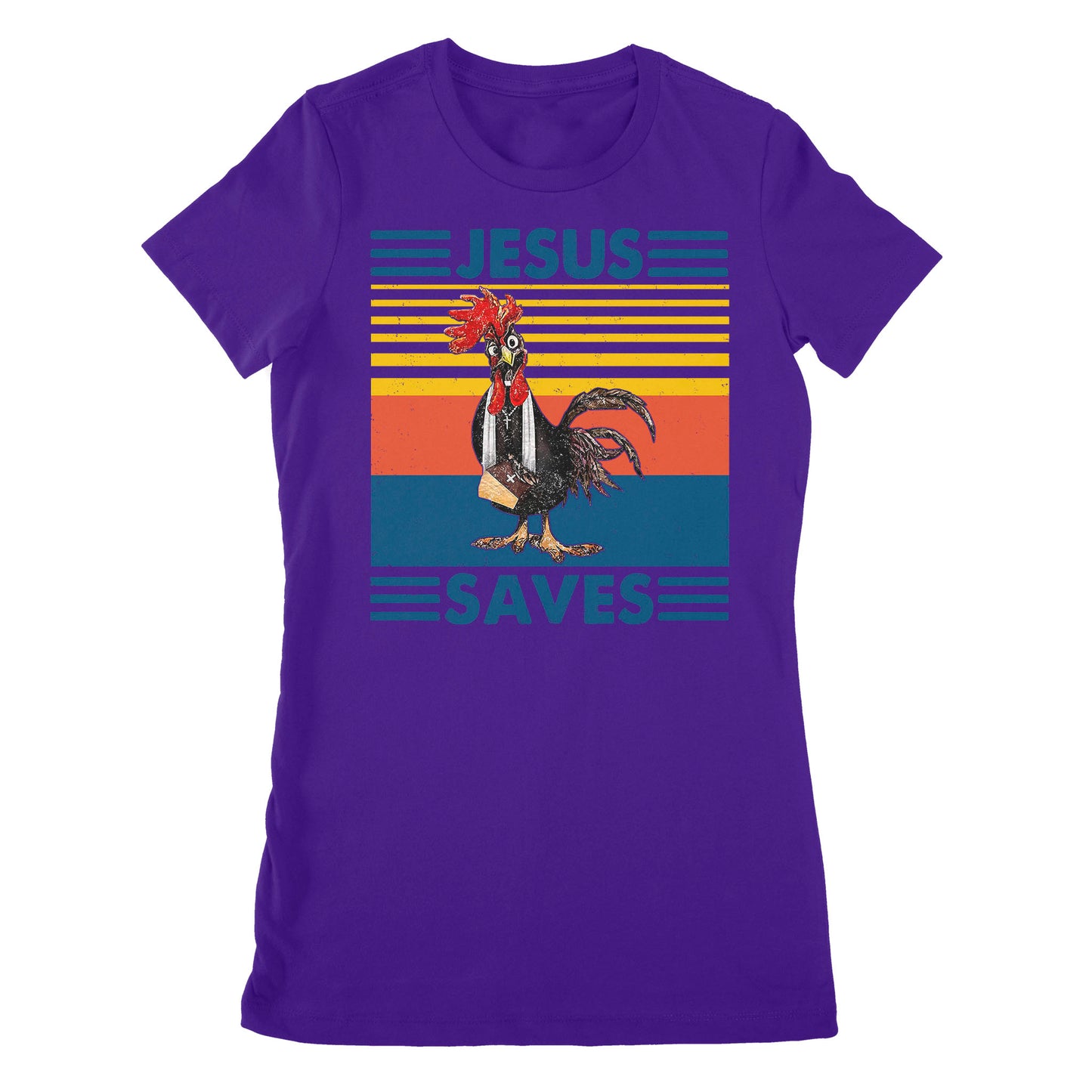 Premium Women's T-shirt - Chicken Jesus Saves