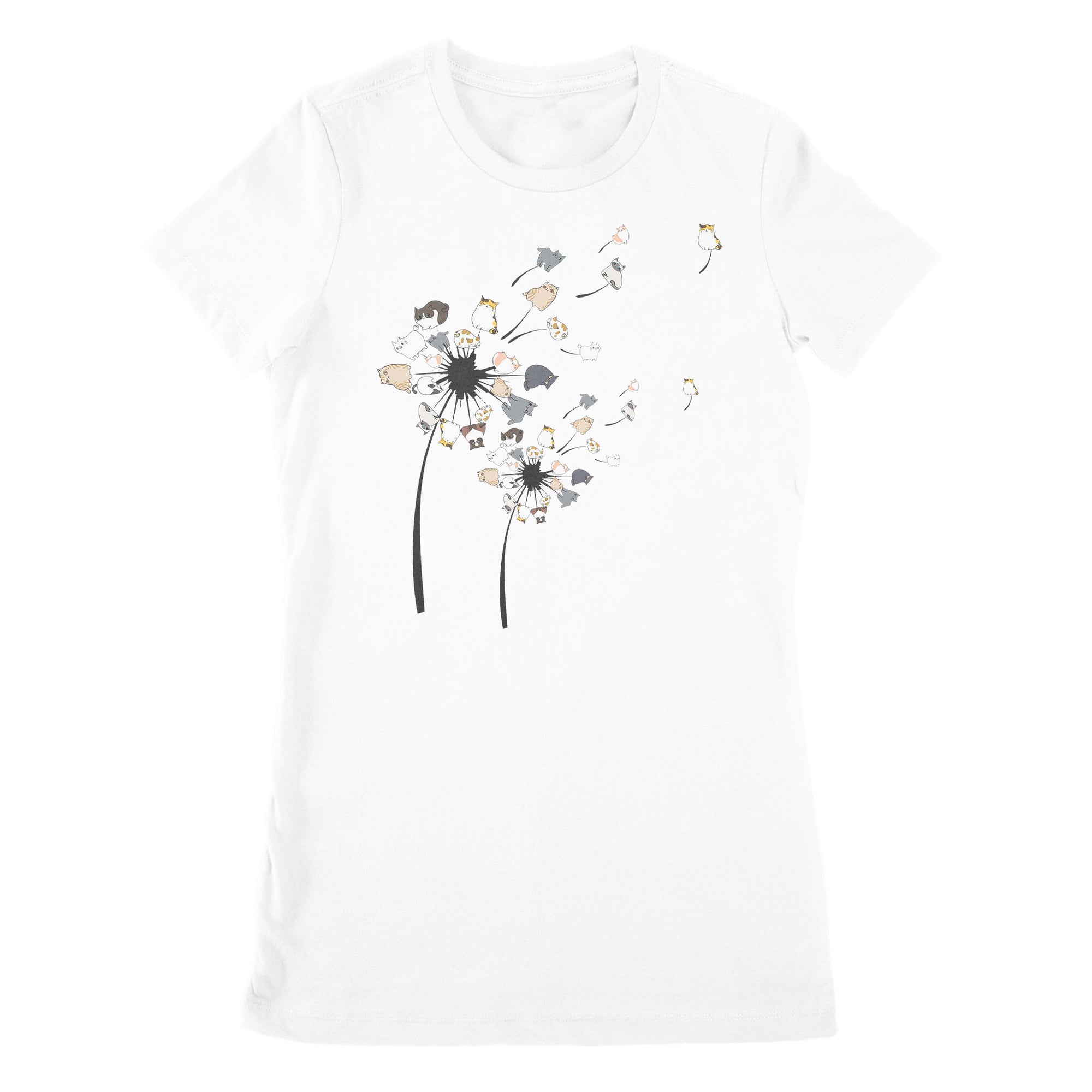 Premium Women's T-shirt - Dandelion Cats Flower
