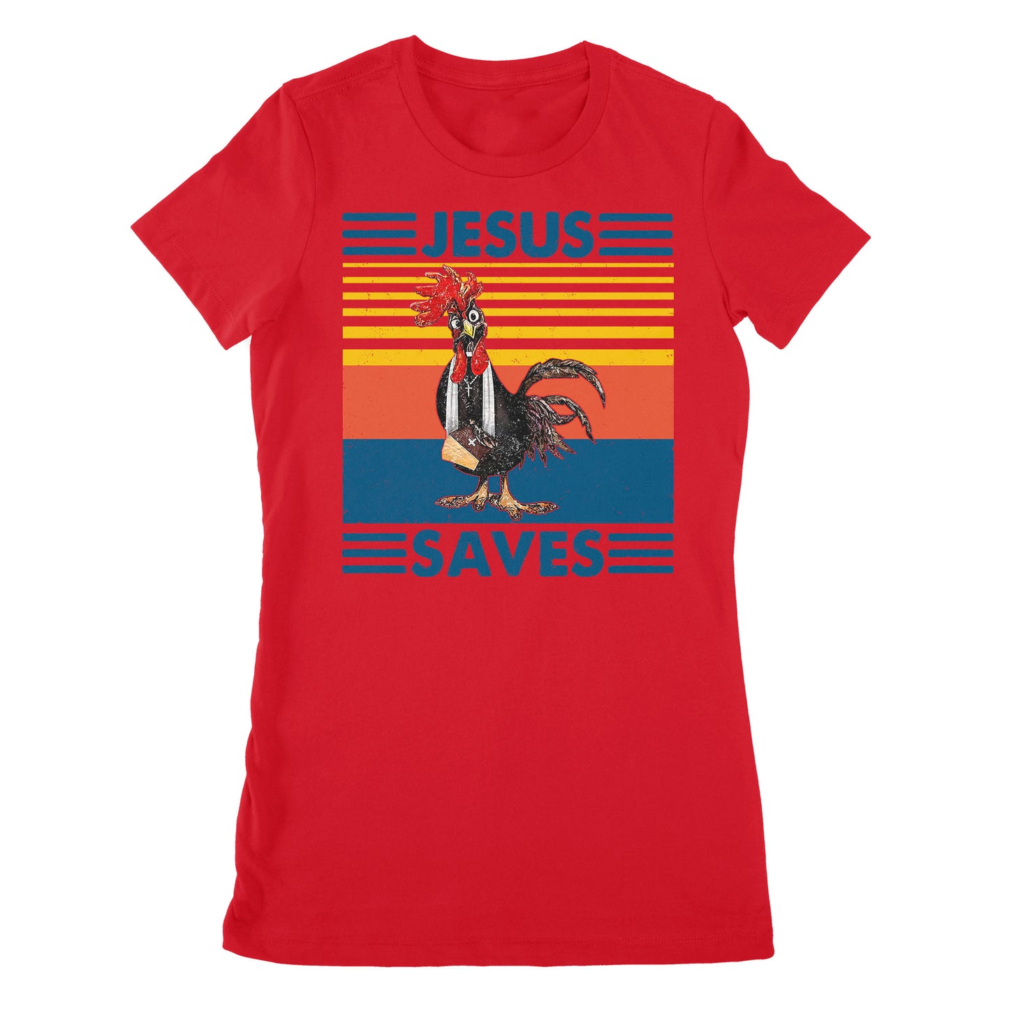 Premium Women's T-shirt - Chicken Jesus Saves