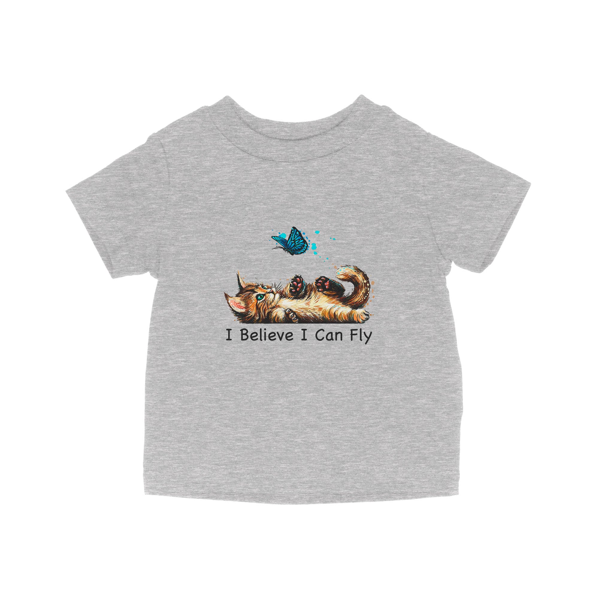 Funny Cat i Believe I Can Fly - Baby T-Shirt