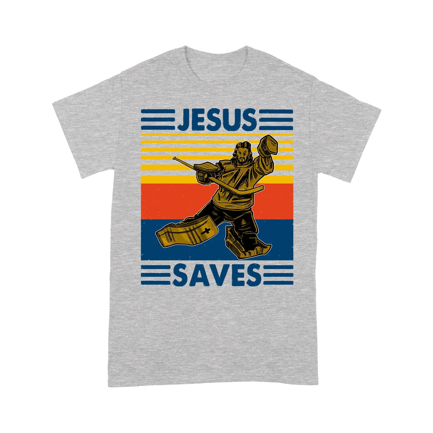 Jesus Saves Funny Vintage Hockey Ice Hockey Standard T-Shirt