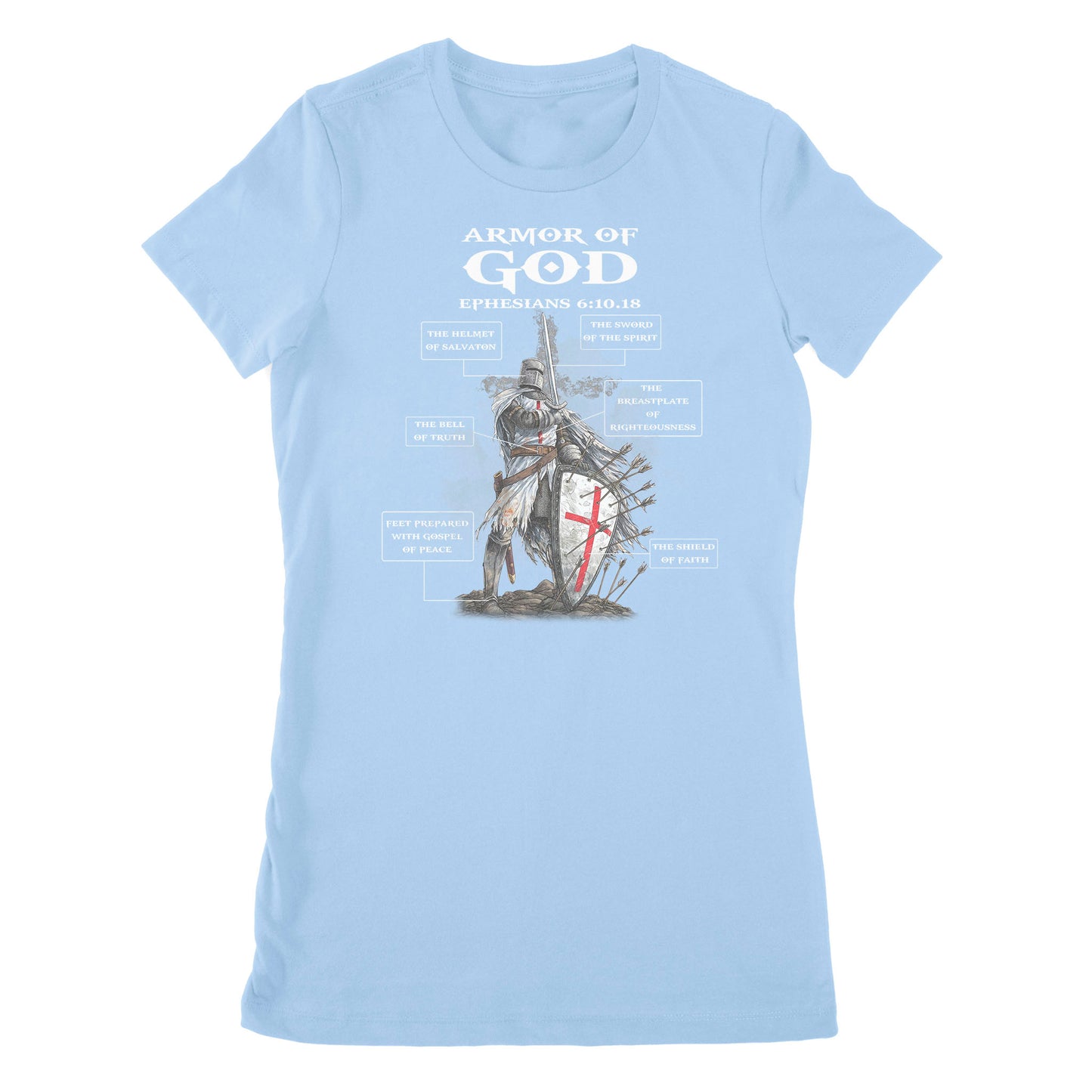 Armor of God Bible Study on Ephesians 6:10-18 - Premium Women's T-shirt