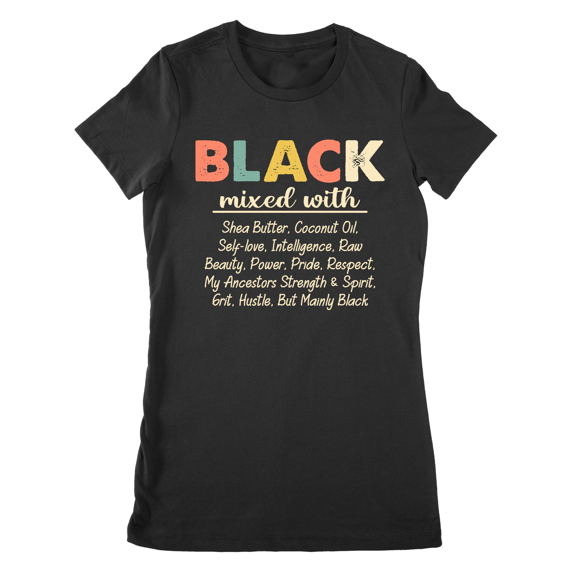 Premium Women's T-shirt - Black Mixed With