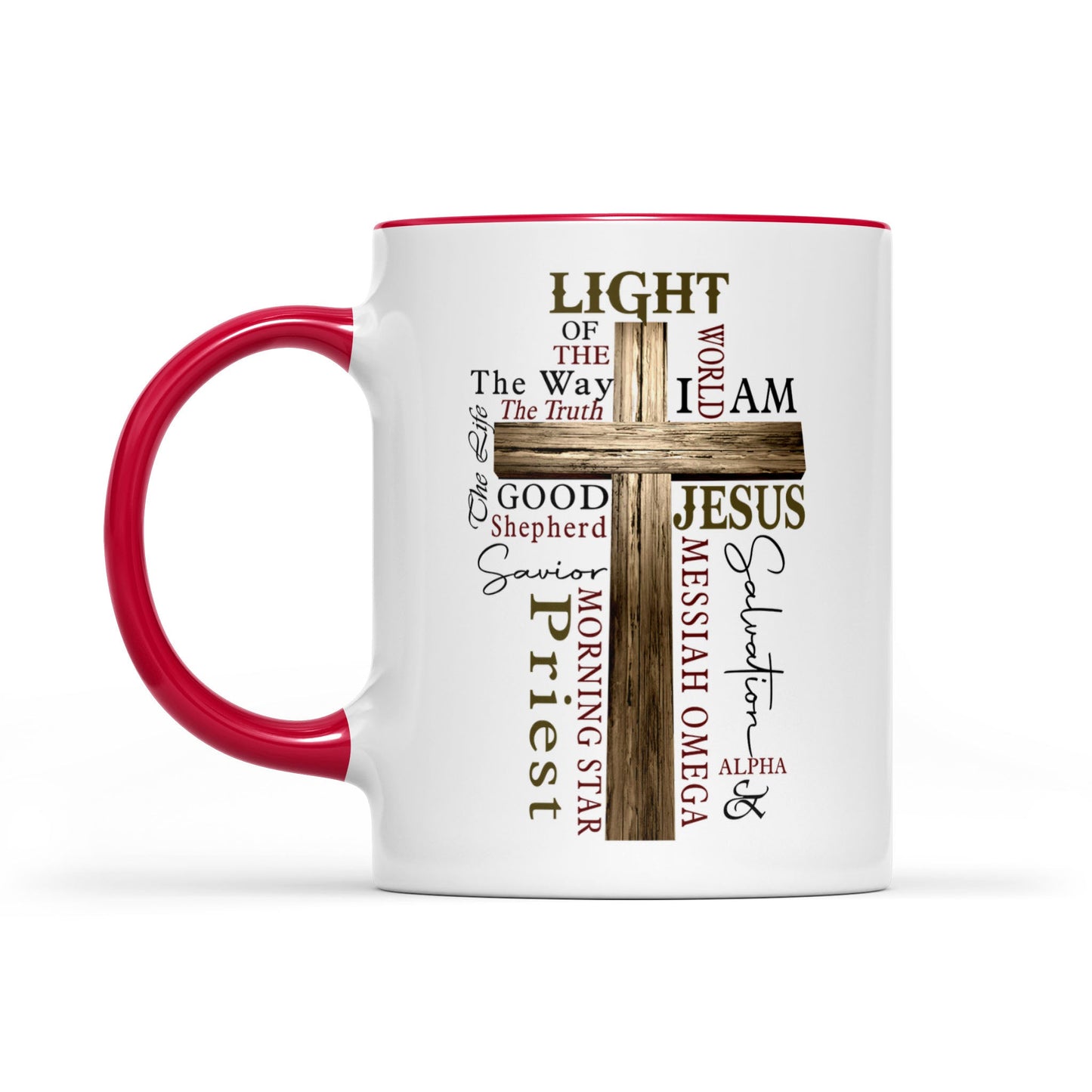 Accent Mug Light of The World John 8:12 Bible Verse - Names of Jesus Mug For Men and Women