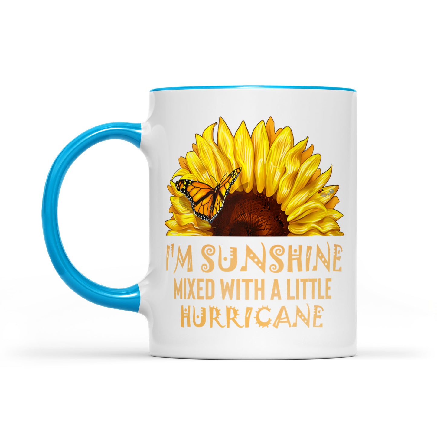 I’m Sunshine Mixed With A Little Hurricane Sunflower Butterfly Accent Mug